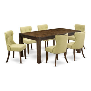 East West Furniture Celina Rectangular Wood Dining Table in Jacobean Brown