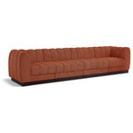 Meridian Furniture - Quinn Chenille Upholstered 4-Piece Modular Sofa, Cognac - The Quinn Modular Sofa is a stunning piece crafted in a rich and luxurious cognac chenille fabric. Its awe-inspiring design and exceptional quality make it a perfect addition to any space, whether it's a living room, bedroom, or office. The sofa's plush cushioning and sturdy frame provide both comfort and durability, ensuring that it will be a favorite for years to come. Whether you're looking for a statement piece or simply a comfortable seating option, the Quinn sofa is an excellent choice.