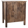 Modern Distressed Walnut Nightstand with Two Drawers