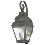 Livex Lighting - Exeter Outdoor Wall Lantern, Charcoal - Finished in charcoal with clear water glass, this outdoor wall lantern offers plenty of stylish illumination for your home's exterior.