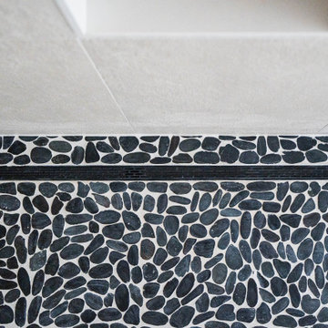Zen Bathroom Remodel with Floating Vanity and Freestanding Tub