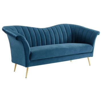 Angie Modern Blue Fabric Sofa