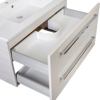 Silhouette 2-Drawer Wall-Mounted Vanity, White Chocolate, 30"