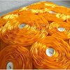 Orange Art Silk 18"x18" Ribbon Marigold Flower Pillows Cover, Marigold