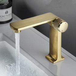 Antique Brass Nickel Brushed Golden Bathroom Sink Tap Mixer Water Faucet TN0278 - Bathroom Sink Faucets