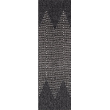 Momeni Como COM-5 Area Rug, Charcoal, 2'x10' Runner