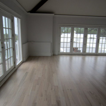 WATER MILL: 4" RED OAK INSTALLED AND PICKLED - 3 COATS BONA TRAFFIC SATIN
