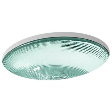 Kohler Whist Glass Under-Mount Bathroom Sink, Translucent Dew