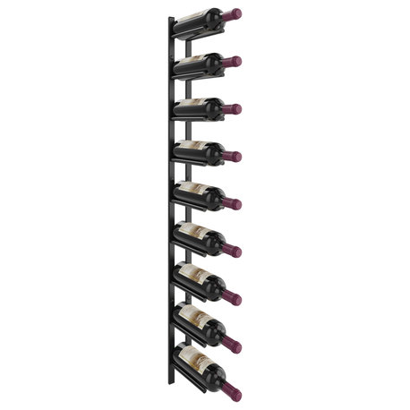 Vino Rails Flex 45 (cork forward modern wall mounted wine rack), Matte Black, Standard Bottles (750ml)