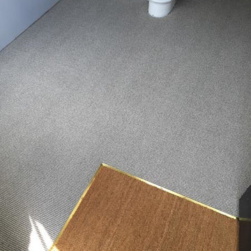 Striped Carpet Installation to Stairs