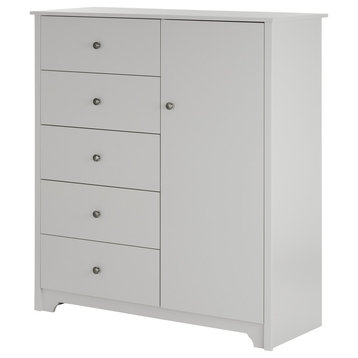 South Shore Vito 5 Drawer Chest in Soft Gray