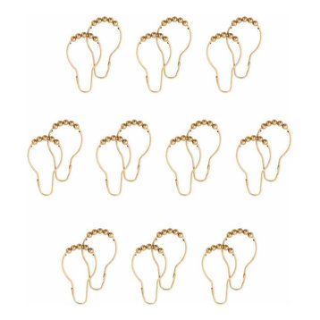 120 All Brass Shower Curtain Hooks Ring Roller Ball |