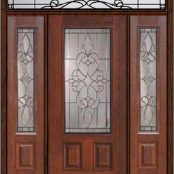 Prehung Side lights-Transom Door 80 Fiberglass Courtlandt 3/4 Lite - Front Doors
