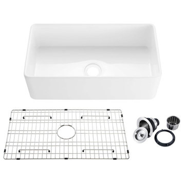 Pure 33" Fireclay Farmhouse Apron Front Kitchen Sink