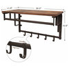 Industrial Coat Rack Shelf Wall Mounted, Coat Hooks Shelf With Rail