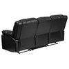 Flash Furniture Harmony Leathersoft Upholstered Reclining Sofa in Black