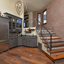 kitchen space with stairwell