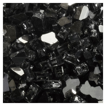 1/2" Reflective Tempered Fire Glass, Dark Matter Black, 10 lb. Jar