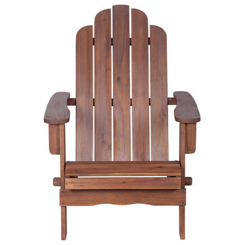 Acacia Adirondack Chair, Dark Brown