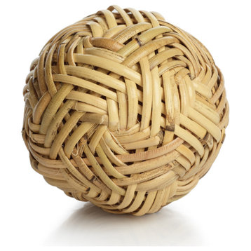 4" Diameter Rattan Fill Decorative Balls, Set of 4
