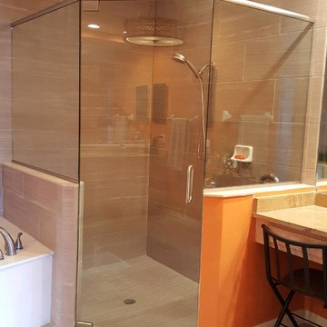 Frameless Header Hinged Shower Doors