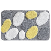 Pure Perfection Butter Cream 20 in. x 24 in. Nylon Machine Washable Bath Mat