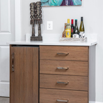 Contemporary Kitchen with Contrasting Bamboo and White Cabinets in Baltimore, MD