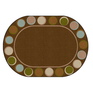 Flagship Carpets FA1341-59FS 10'6x13'2 Sitting Spots Earth Tone Oval Rug -  Contemporary - Kids Rugs - by Uber Bazaar