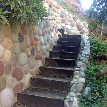 Garden Walls--Stone in Concrete