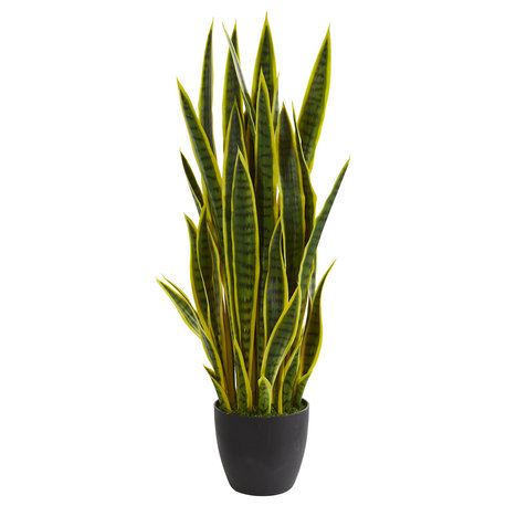 38" Sansevieria Artificial Plant, Yellow
