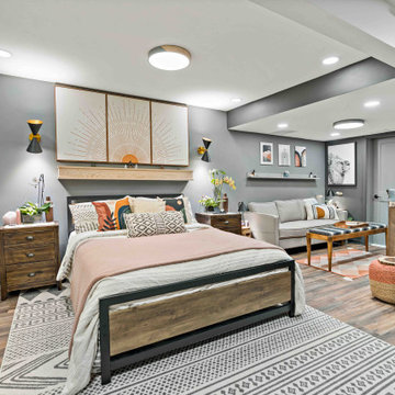Sterling Basement Transformed into Cozy and Functional Primary Suite