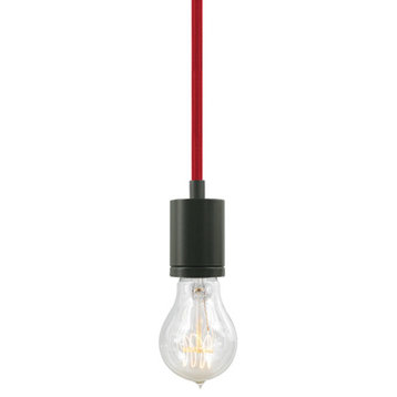 Soco Pendant in Antique Bronze with Red Cord, 120V