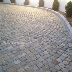 Antique Sandstone Cobblestone Driveway, Pebble Beach CA - Landscaping Stones And Pavers