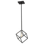 Z-Lite - Vertical One Light Pendant, Matte Black / Brushed Nickel - Crisp lines and a modern edge highlight the vibe of this two-tone one-light pendant for your home. It's fashioned with a matte black and brushed nickel finish with a cube-shaped shade for a design that's dynamic and timeless. It's a vibrant light that will be a showpiece in any dining room foyer bedroom or home office.
