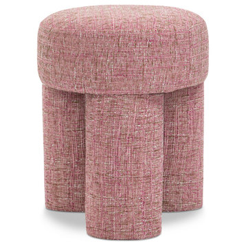 Larson Polyester Upholstered Ottoman/Stool, Pink