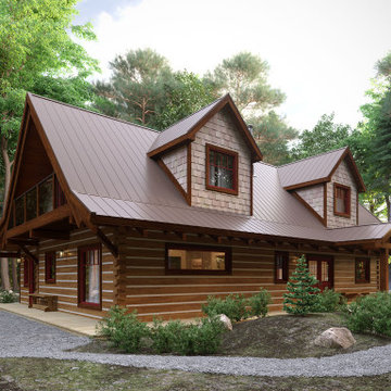 Log Home "Lot-0" Canada, 3D Visualization.