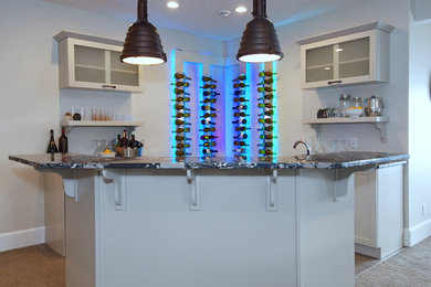 Home bar - craftsman home bar idea in Calgary