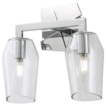Norwell Lighting 8162-CL Gaia 2 Bulbs 12" Tall Vanity Light - Chrome