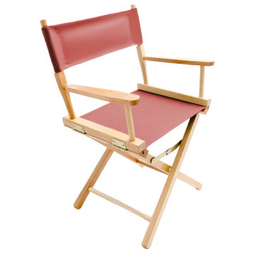 Gold Medal 18" Natural Contemporary Director's Chair, Nantucket Red
