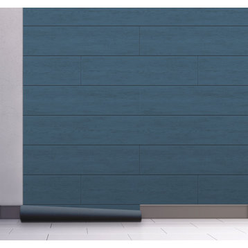 GW2017 Rustic Blue Shiplap Peel and Stick Wallpaper Roll 20.5 inch Wide x 18 ft