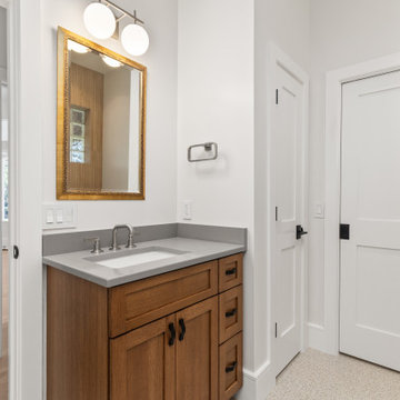 Updated Modern Bathroom Remodel with Custom Cabinetry