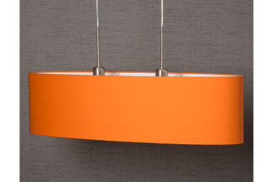 Contemporary Orange Oval Pendant Light