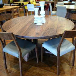 Walnut Burke table with Mitchell chairs - Dining Tables