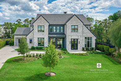 Example of a transitional exterior home design in Houston