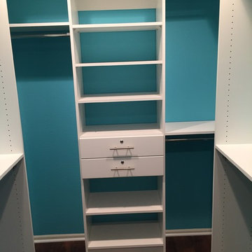 Turquoise walk-in closet