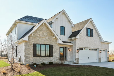 Transitional exterior home idea in Chicago
