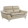 69''x36''x40'' Modern Beige Leather Sofa And Loveseat
