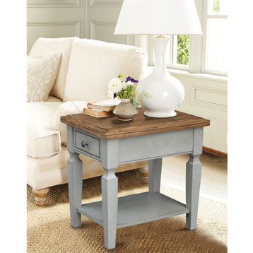 Vista End Table, Distressed Hickory/Stone