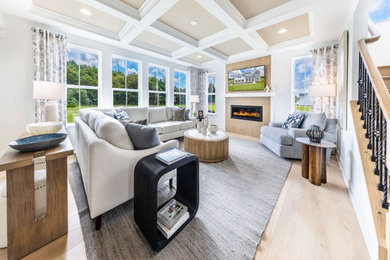 Example of a transitional family room design in DC Metro