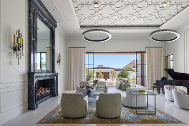 Living room - mediterranean living room idea in Phoenix